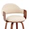 Armen Living Daxton 30" Cream Faux Leather and Walnut Wood Bar Stool LCDXBAWACR30 - alternate 4